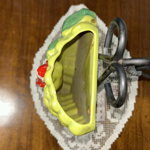 California Pottery - Gilner red pixie elf grape wall vase - as is - Picture 7 of 10